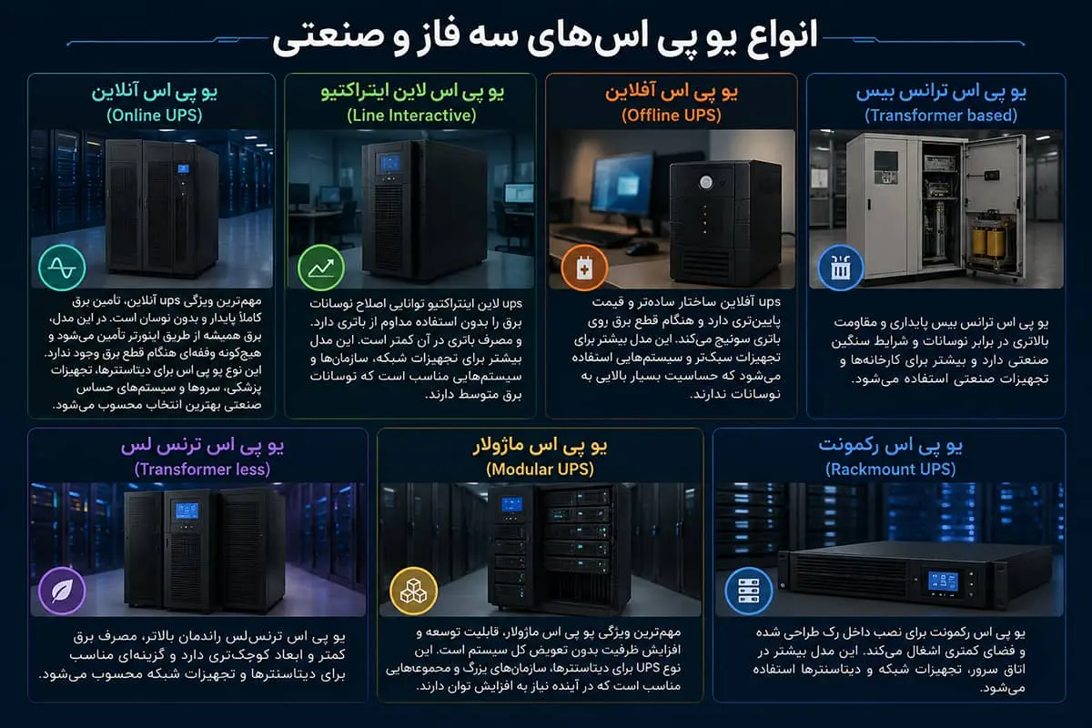 انواع یو پی اسهای سه فاز و صنعتی